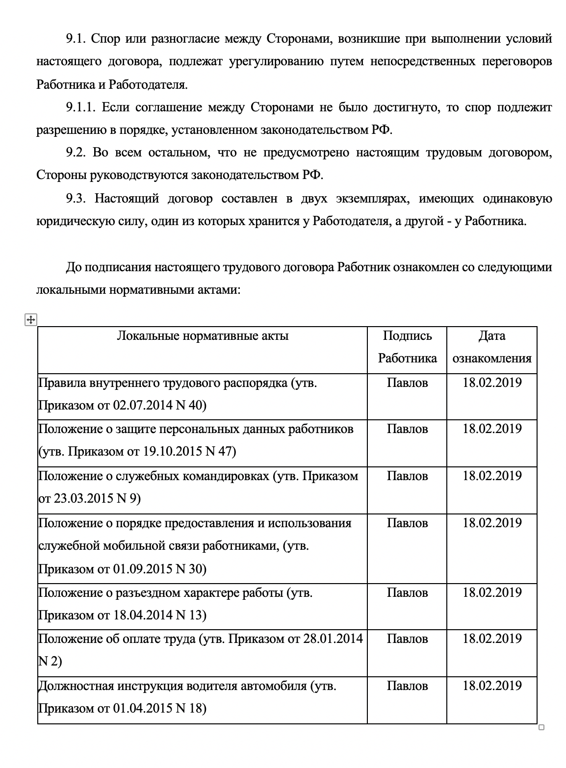 Заключаем трудовой договор с водителем легкового служебного автомобиля:  пример 2019 года: blogkadrovika — LiveJournal