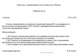 Положение о представительских расходах образец