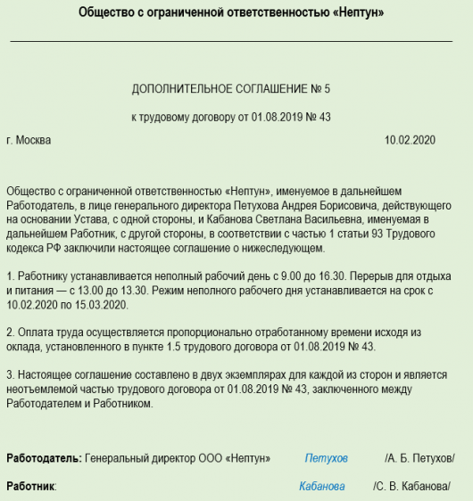 Как установить неполный рабочий день: пошаговаяинструкция